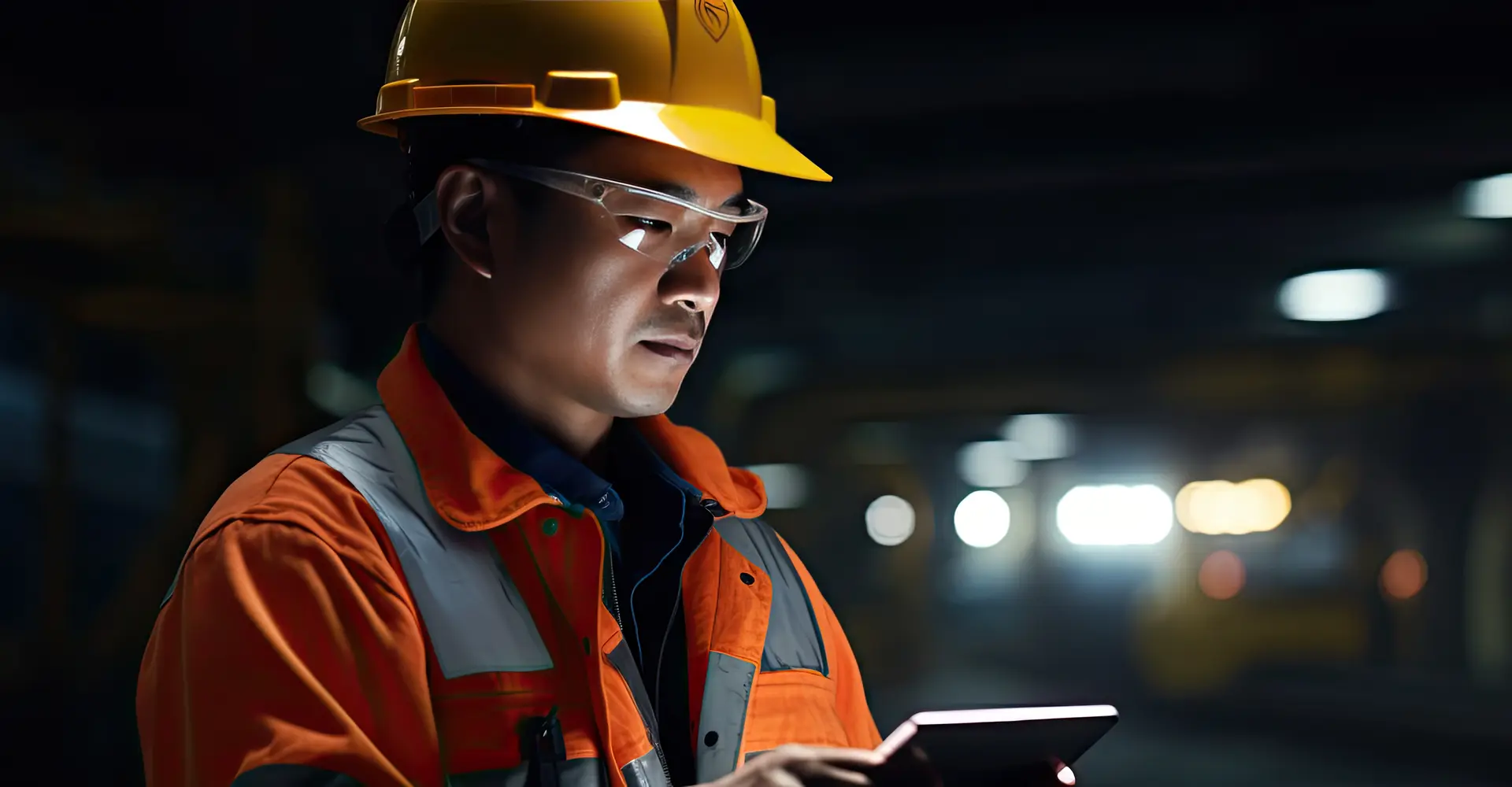 Engineer with tablet